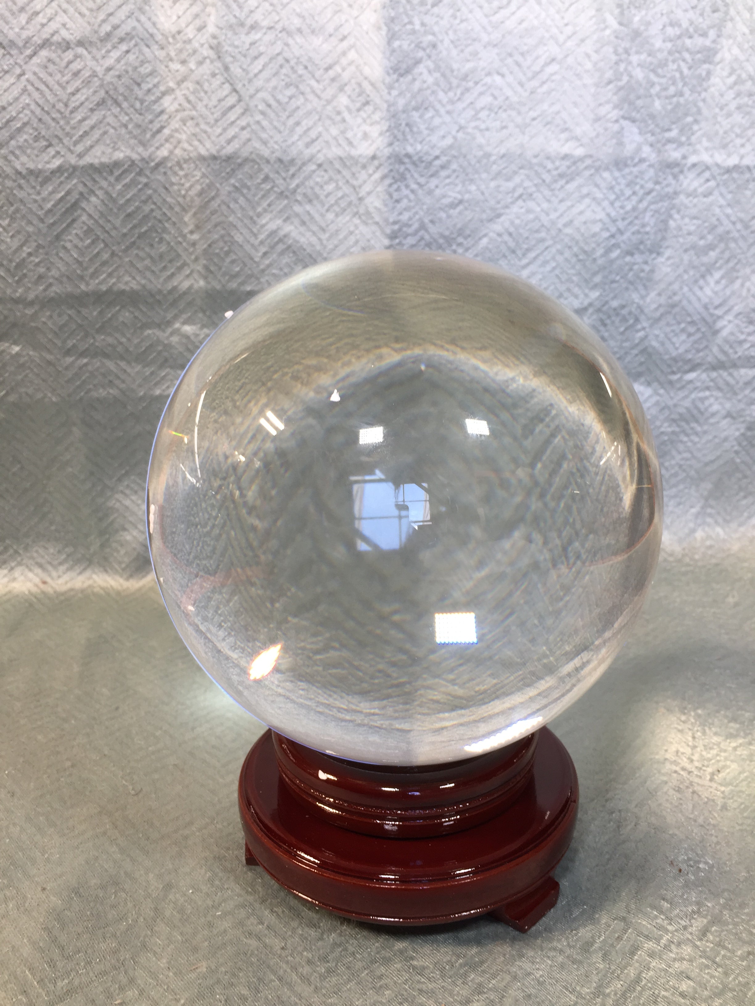 Amlong Crystal Clear Crystal Ball 150mm (6 inch) Including Wooden Stand (7609980944622)